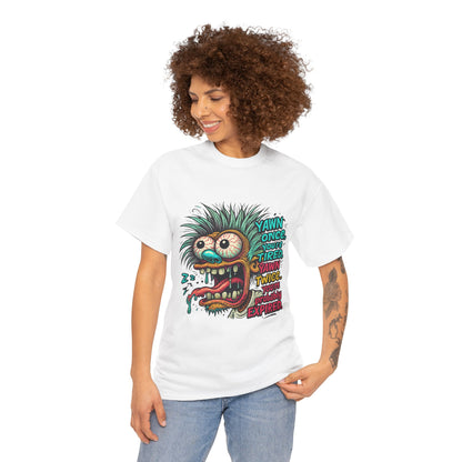 Grotesque Yawning Monster T-Shirt | Cartoon Creepy Illustration