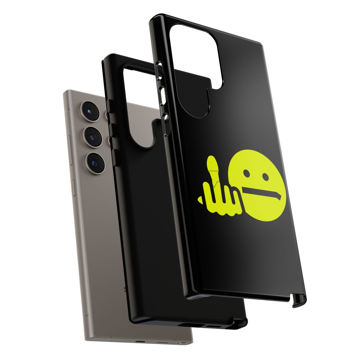 Phone Case — Neon Middle Finger Emoji Graphic