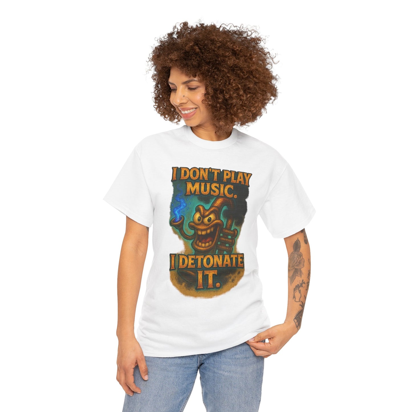 I Don’t Play Music I Detonate It T-Shirt | Cartoon Bomb Character