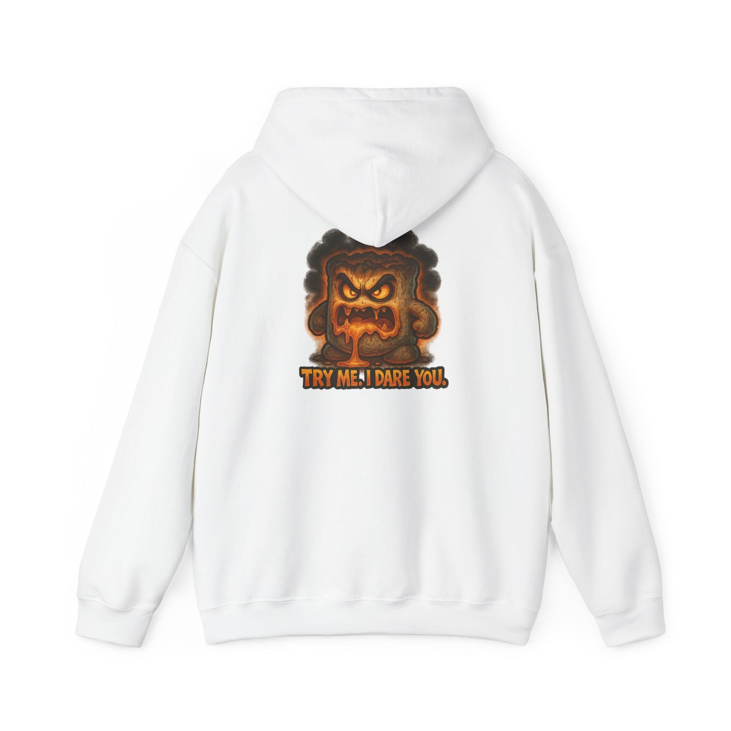Angry Marshmallow Hoodie - "Try Me I Dare You" Graphic Hooded Sweatshirt