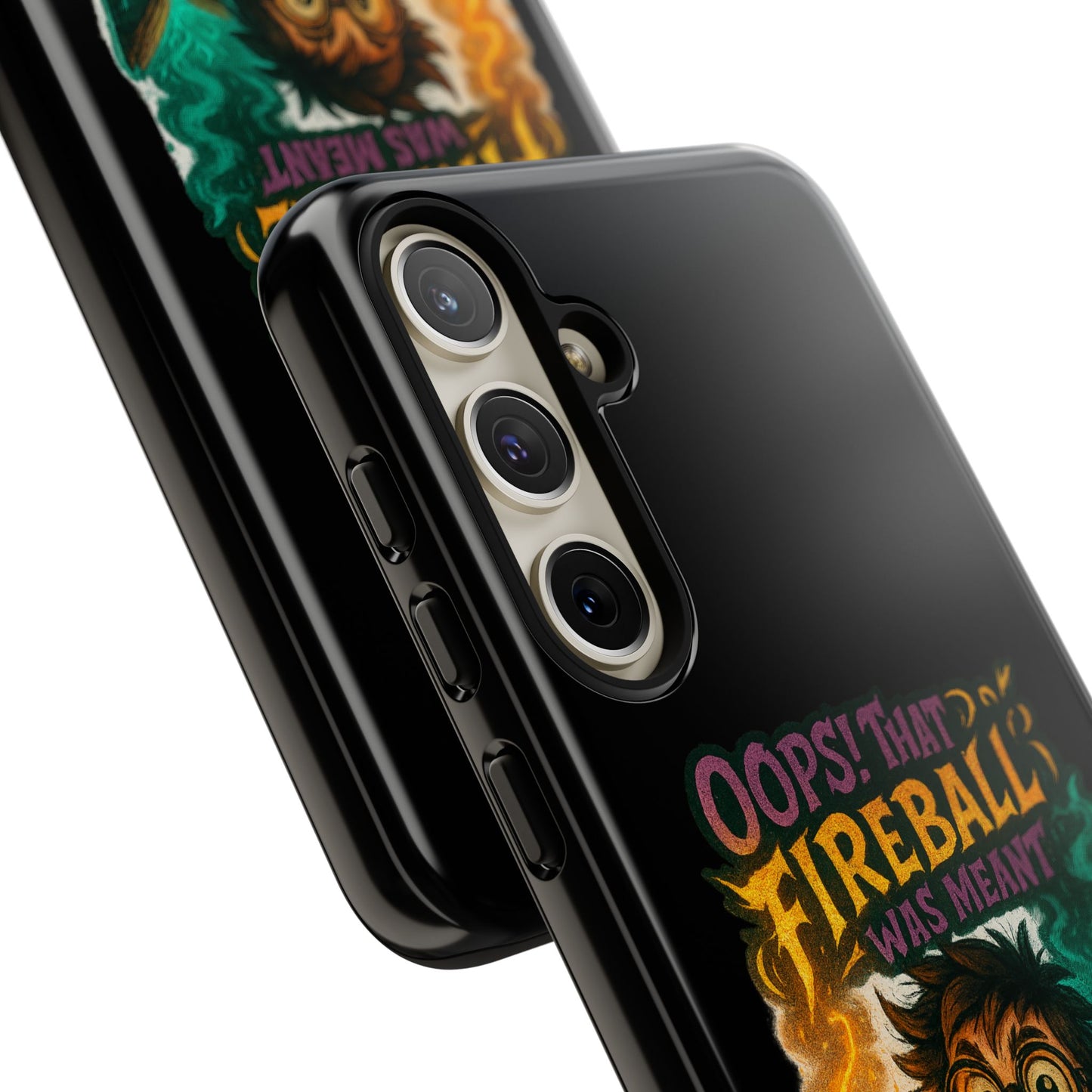 Phone Case — "Oops! That Fireball Was Meant to Be a Friendship Spell" Cute Fantasy Wizard Design