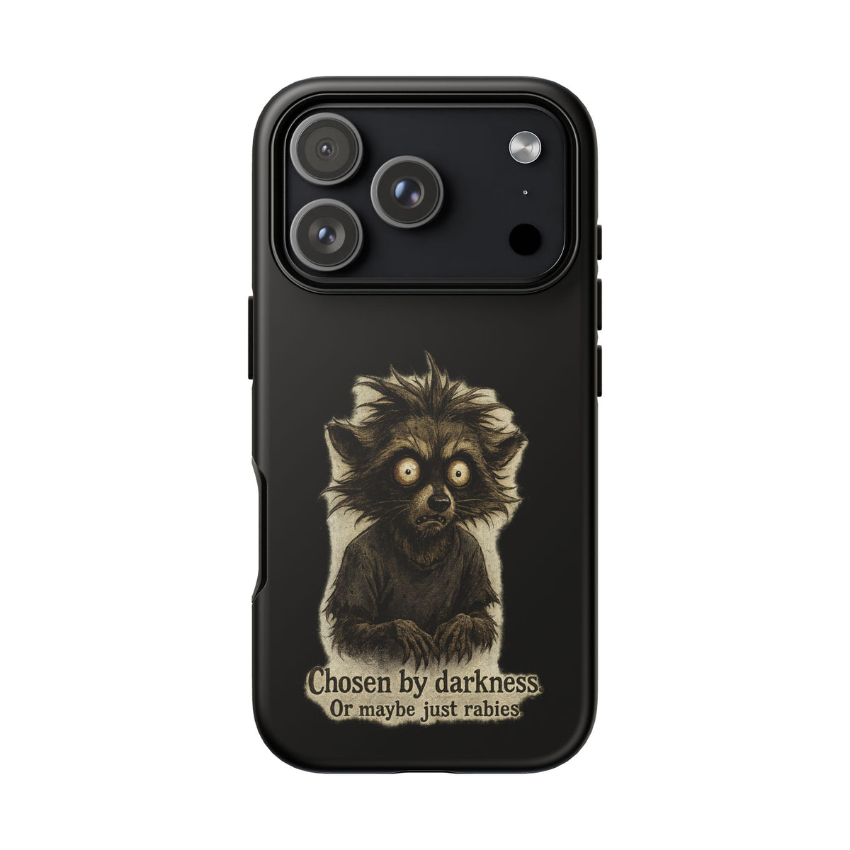 Phone Case — "Chosen by Darkness (Or Maybe Just Rabies)" Cute Creepy Lemur Design