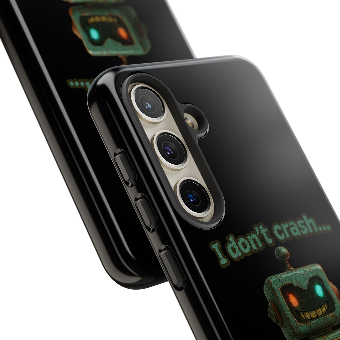 Phone Case — "I Don't Crash... I Recalibrate" Retro Robot Protective Cover