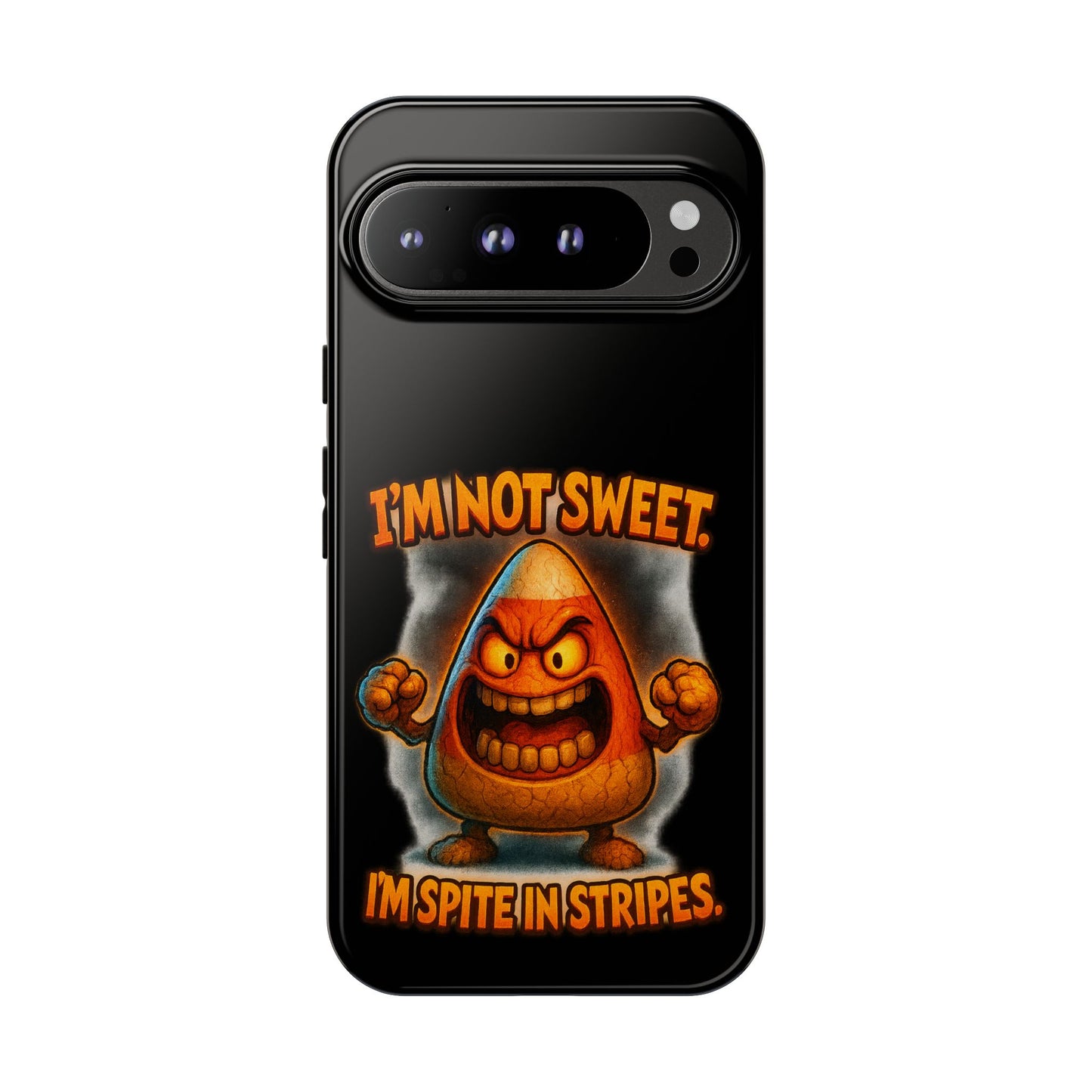 Phone Case — "I'm Not Sweet, I'm Spite in Stripes" Candy Monster Design