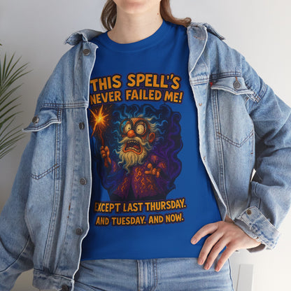 This Spell's Never Failed Me Wizard Tee | Funny Magic Illustration