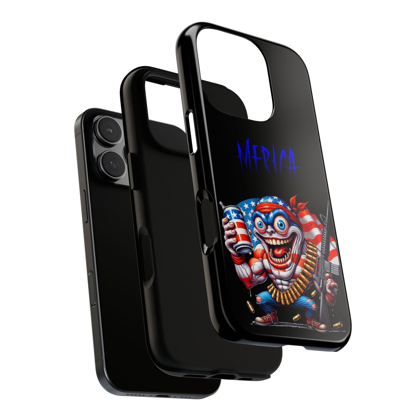 Phone Case — Patriotic 'Merica Clown with Flag, Beer & Rifle