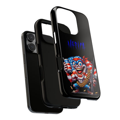 Phone Case — Patriotic 'Merica Clown with Flag, Beer & Rifle