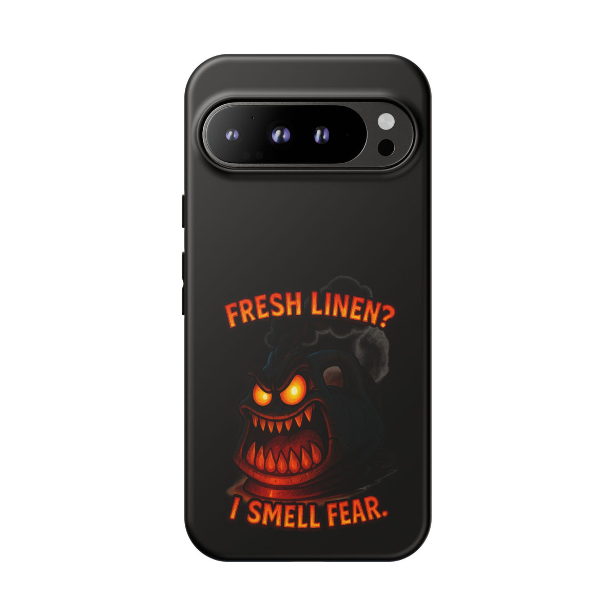 Phone Case — 'Fresh Linen? I Smell Fear.' Spooky Pumpkin Horror Protective Case