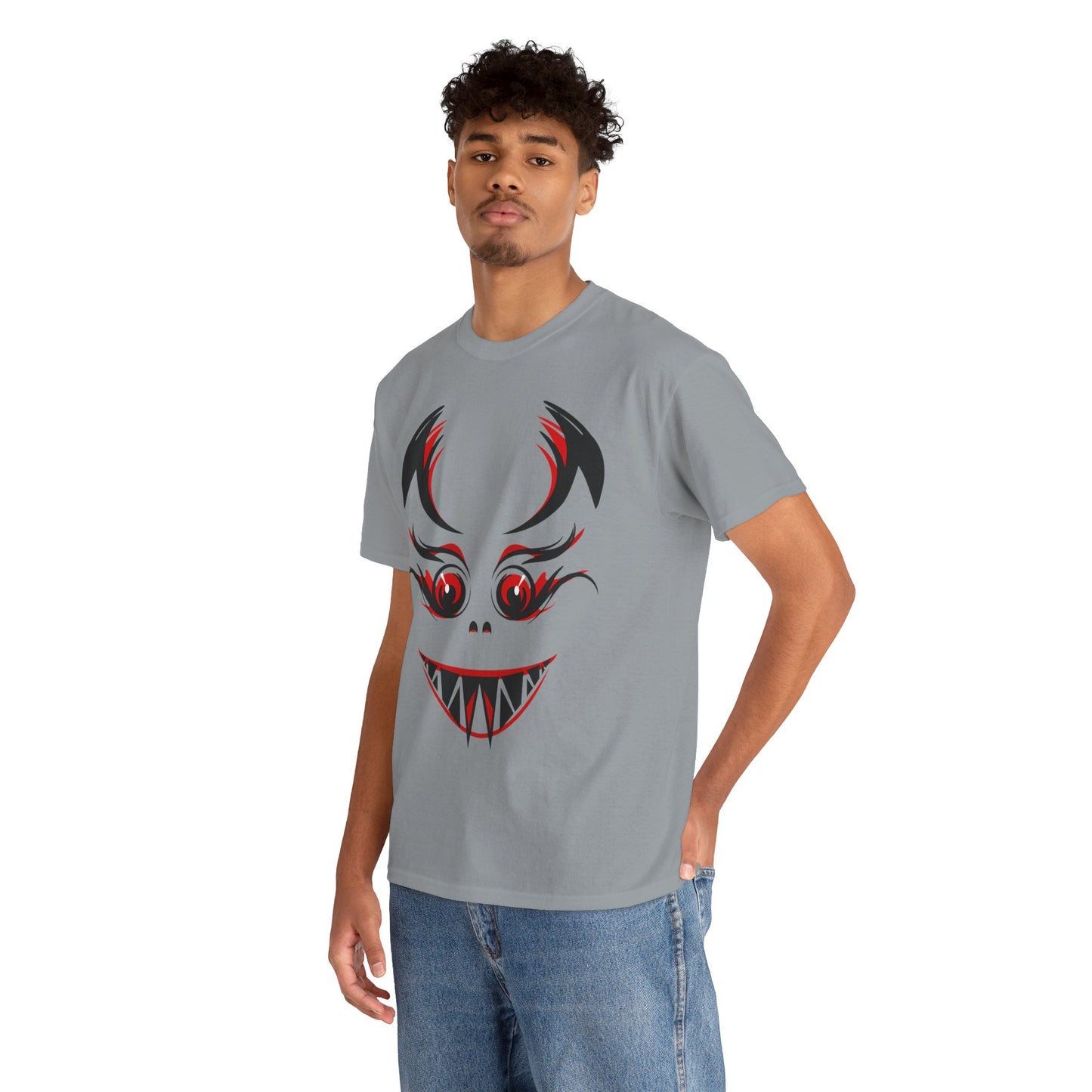 Creepy Grinning Demon Face T-Shirt | Halloween Horror Tee
