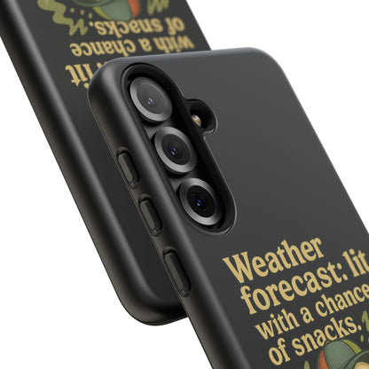 Phone Case — "Weather Forecast: Lit with a Chance of Snacks" Retro Graphic