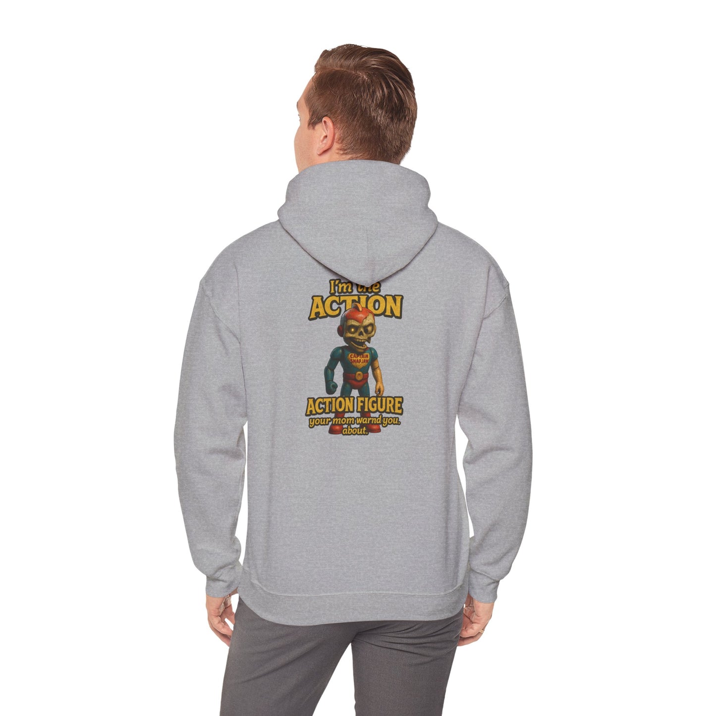 Action Figure Hoodie – Retro Toy Gamer Graphic Pullover