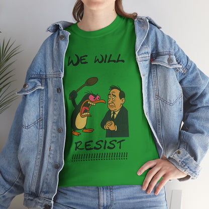 Resist Graphic Tee — 'We Will Resist' Political Cartoon T-Shirt