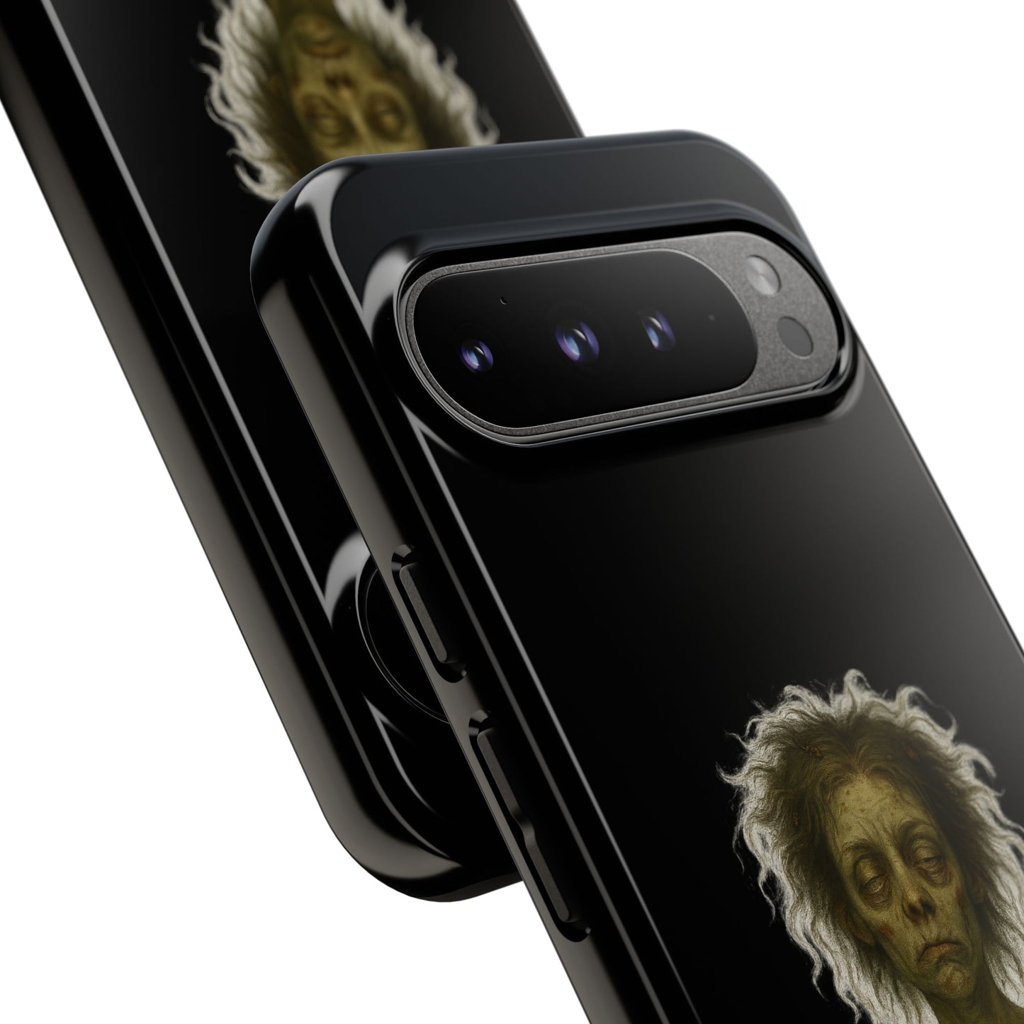Phone Case — “Cursed to Rise Before Coffee Was Brewed” Goth Horror Design