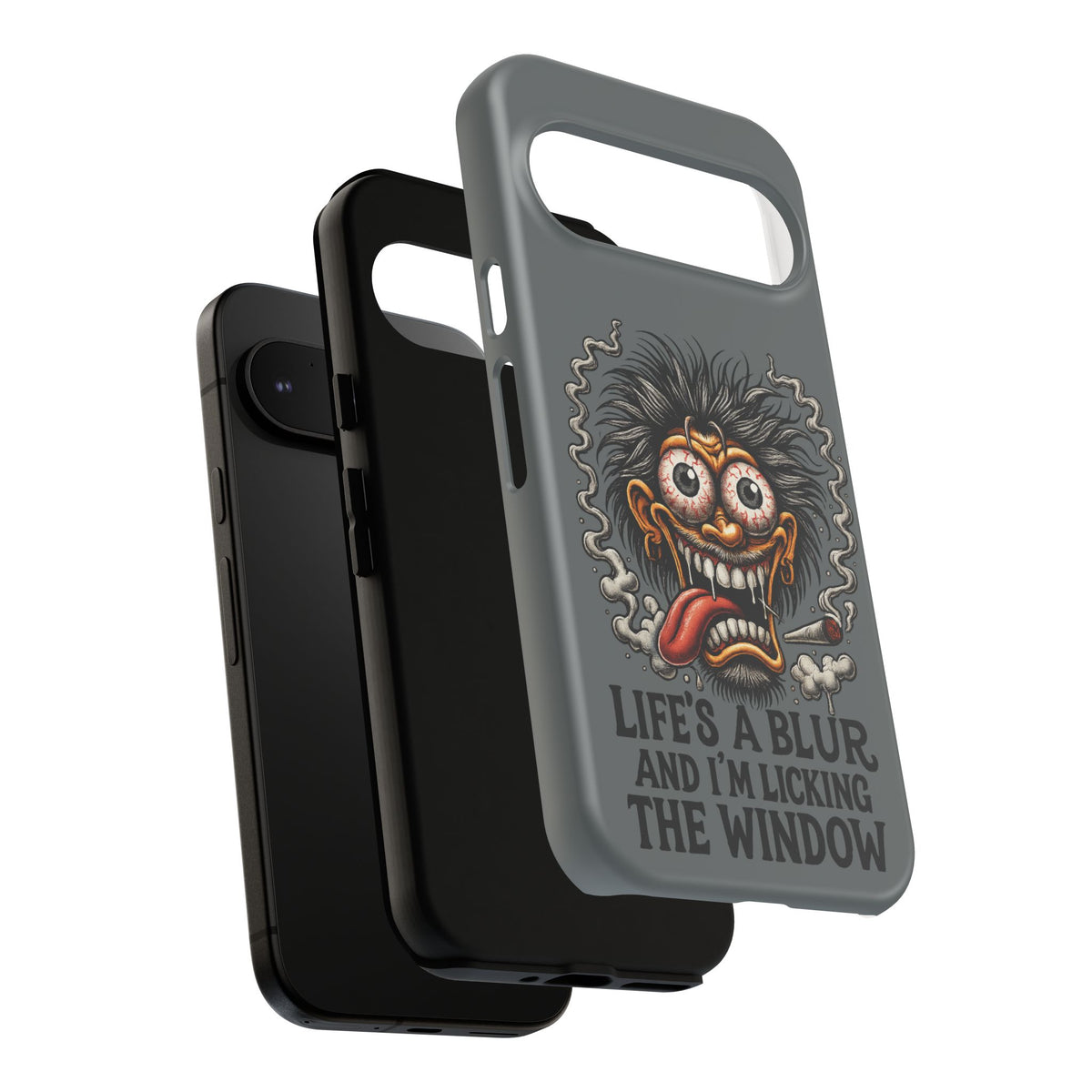 Phone Case — 'Life's a Blur and I'm Licking the Window' Funky Monster Graphic