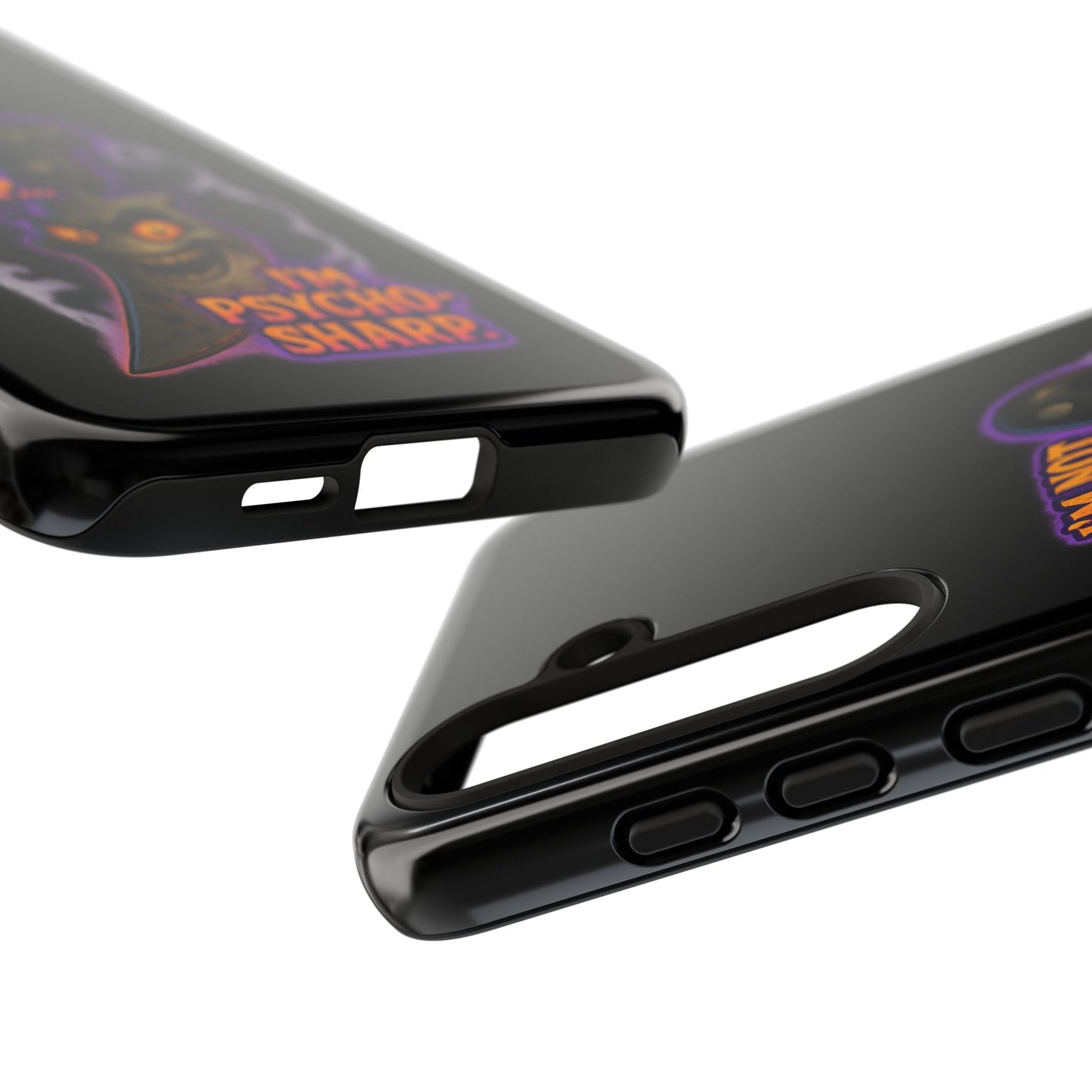 Knife Graphic Phone Case — "I'm Not Just Sharp... I'm Psycho-Sharp" Horror Phone Cover