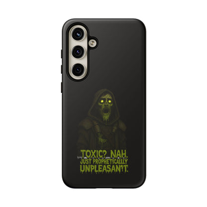 Phone Case — 'Toxic? Nah, Just Prophetically Unpleasant' Neon Grim Reaper Protective Cover