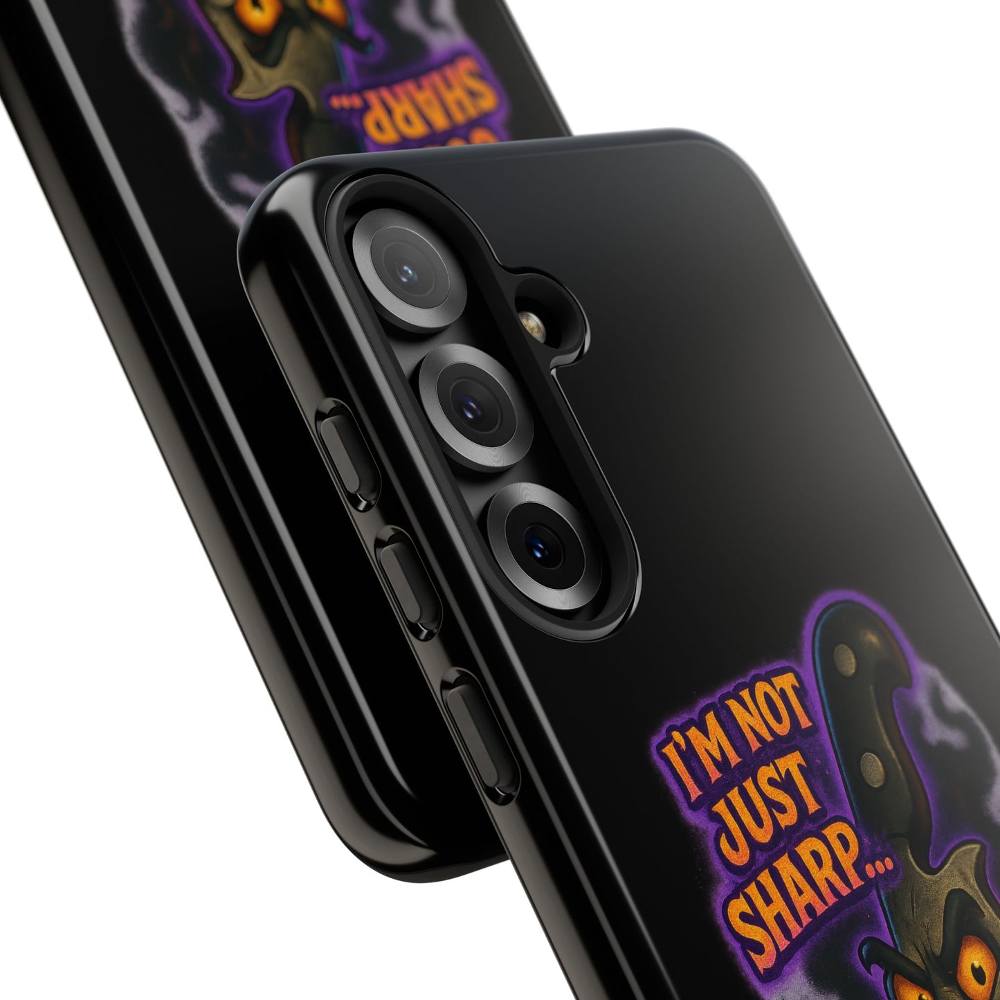 Knife Graphic Phone Case — "I'm Not Just Sharp... I'm Psycho-Sharp" Horror Phone Cover