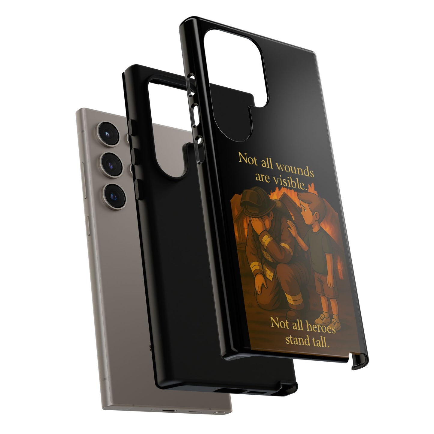 Phone Case — “Not All Wounds Are Visible” Firefighter PTSD Support Design