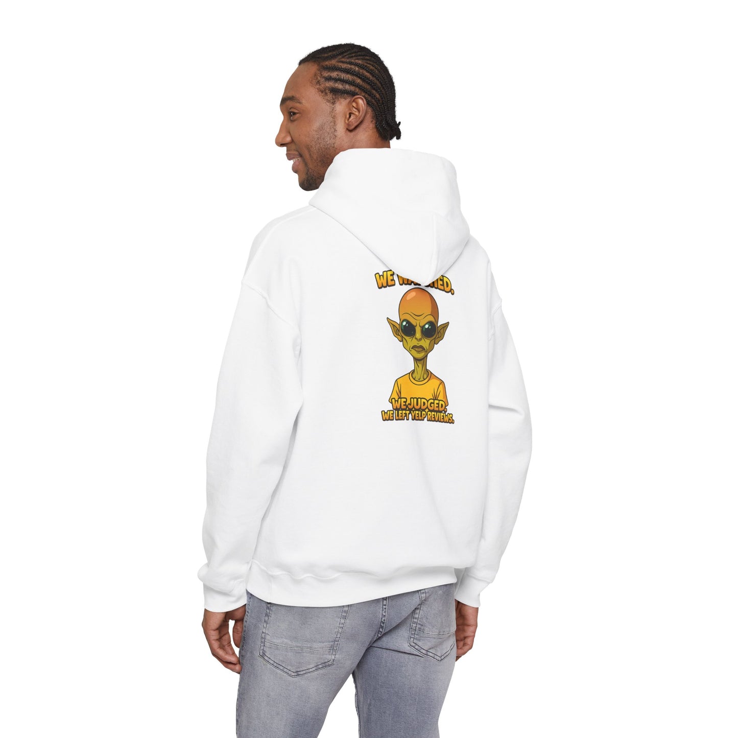 Alien Graphic Hoodie - "We Judged, We’ve Deported" Satirical UFO Sweatshirt