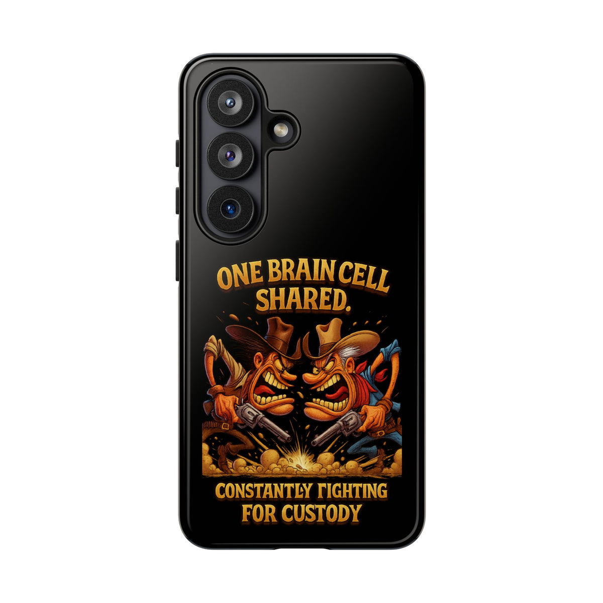Phone Case — 'One Braincell Shared, Constantly Fighting for Custody' Funny Rivalry Cartoon
