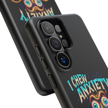 Phone Case — "I Chew Anxiety Like Bubblegum" Retro Monster Design