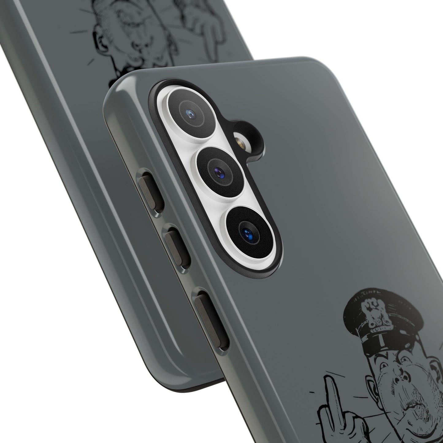 Vintage Cop Middle Finger Phone Case — Edgy Retro iPhone Protective Cover
