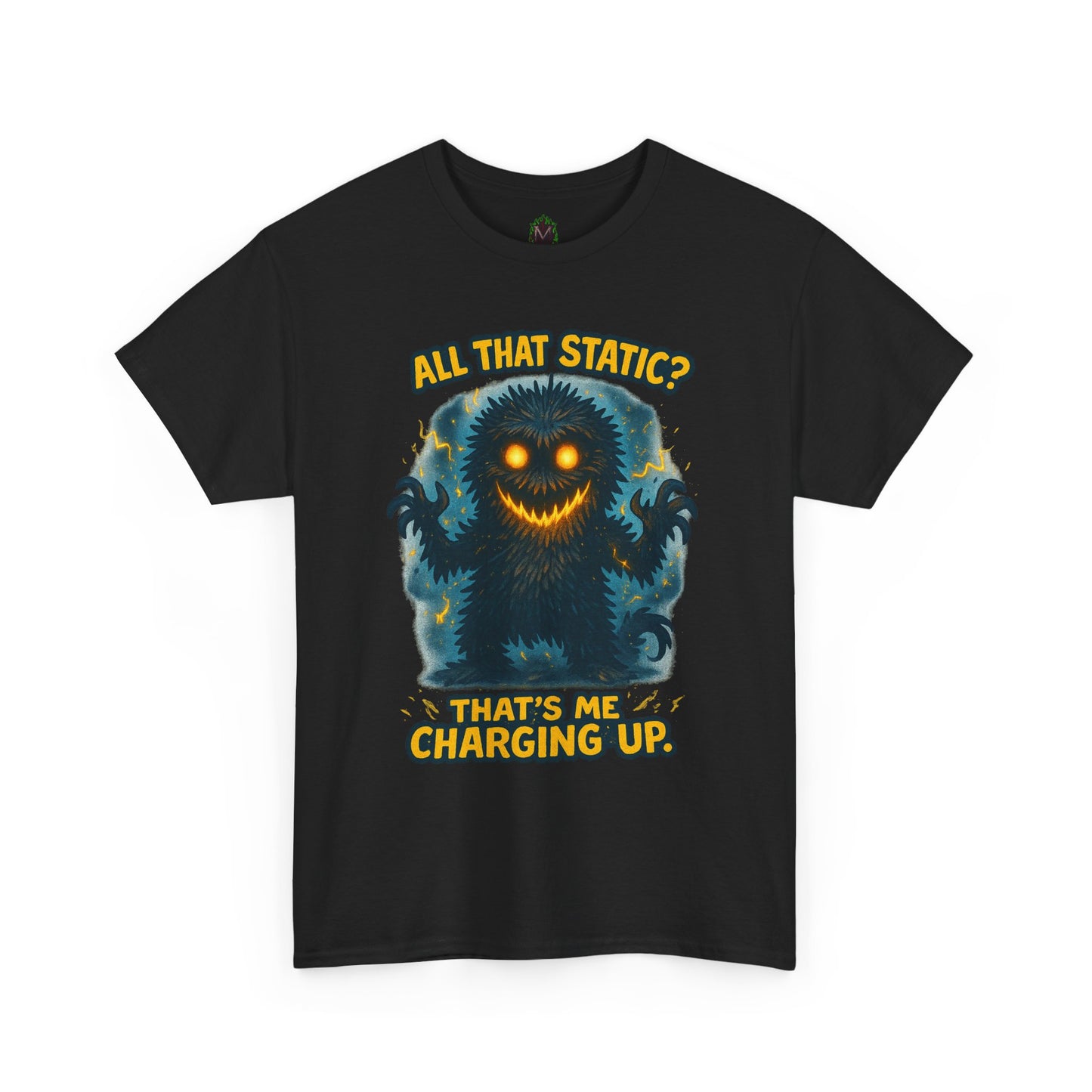 All That Static Monster, T-Shirt | Funny Electric Charging Graphic