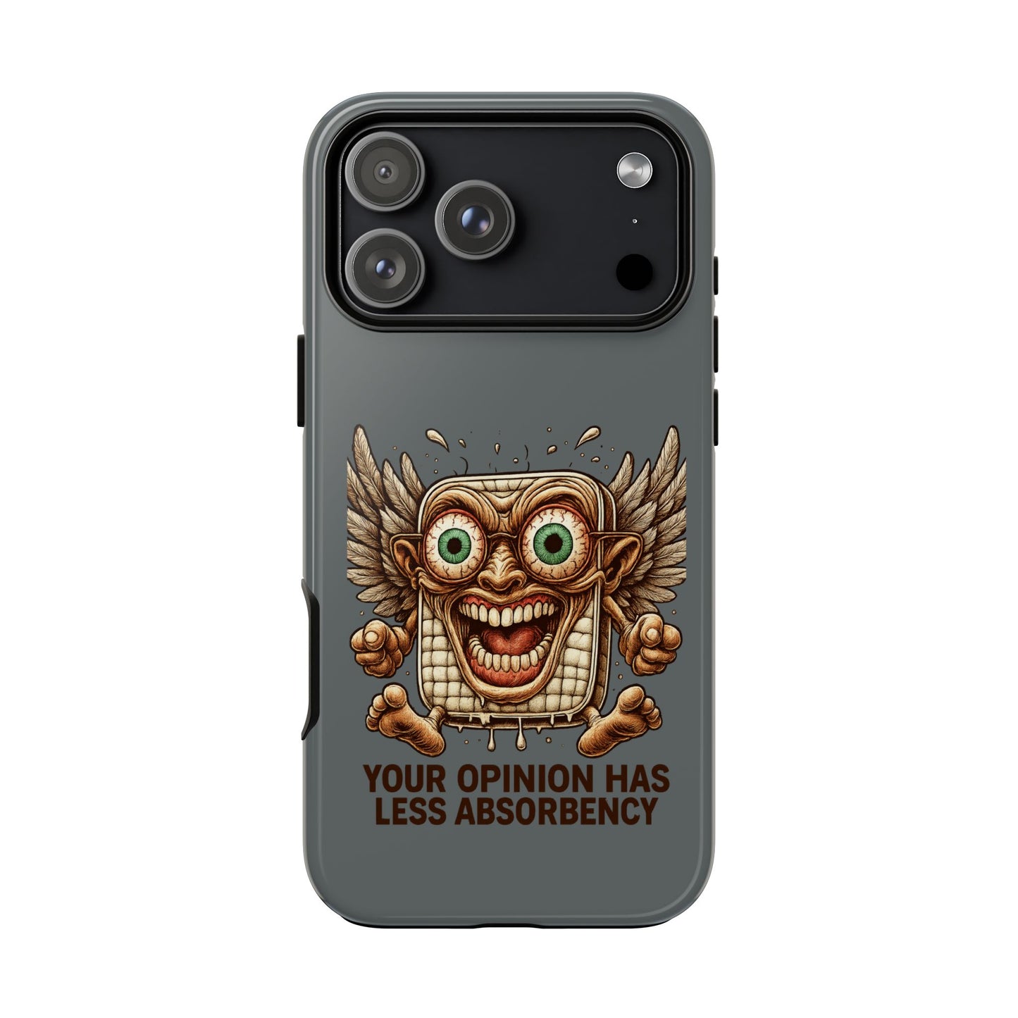 Phone Case — Funny Vintage Winged Toaster Design (“Your Opinion Has Less Absorbency”)