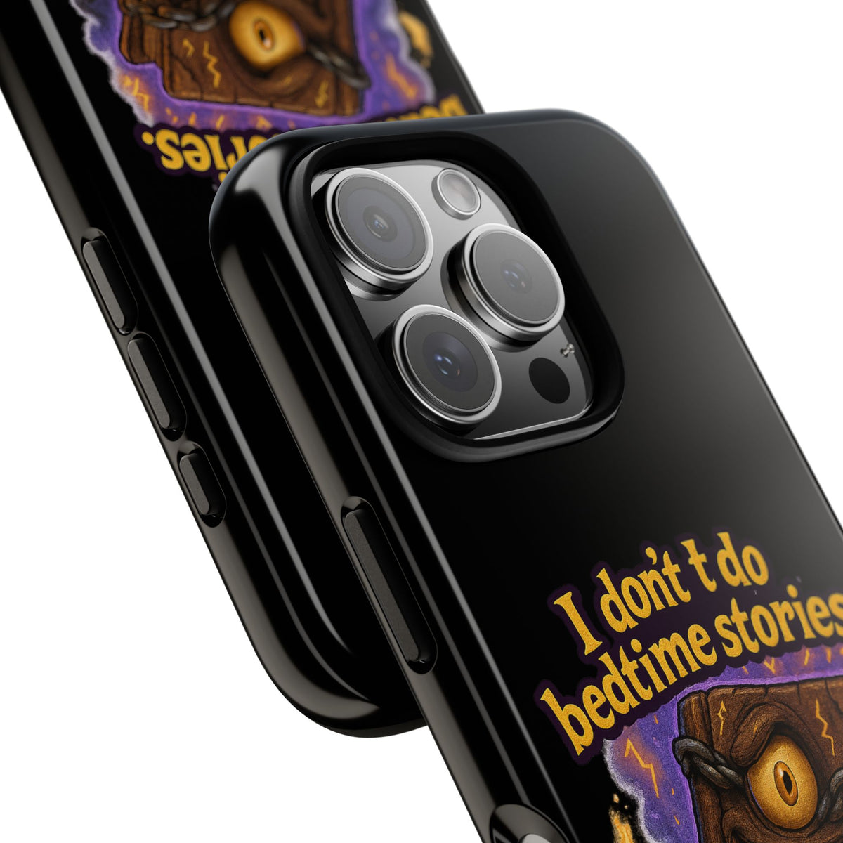 Phone Case — "I Don't Do Bedtime Stories, I Do Nightmares" Horror Book Design