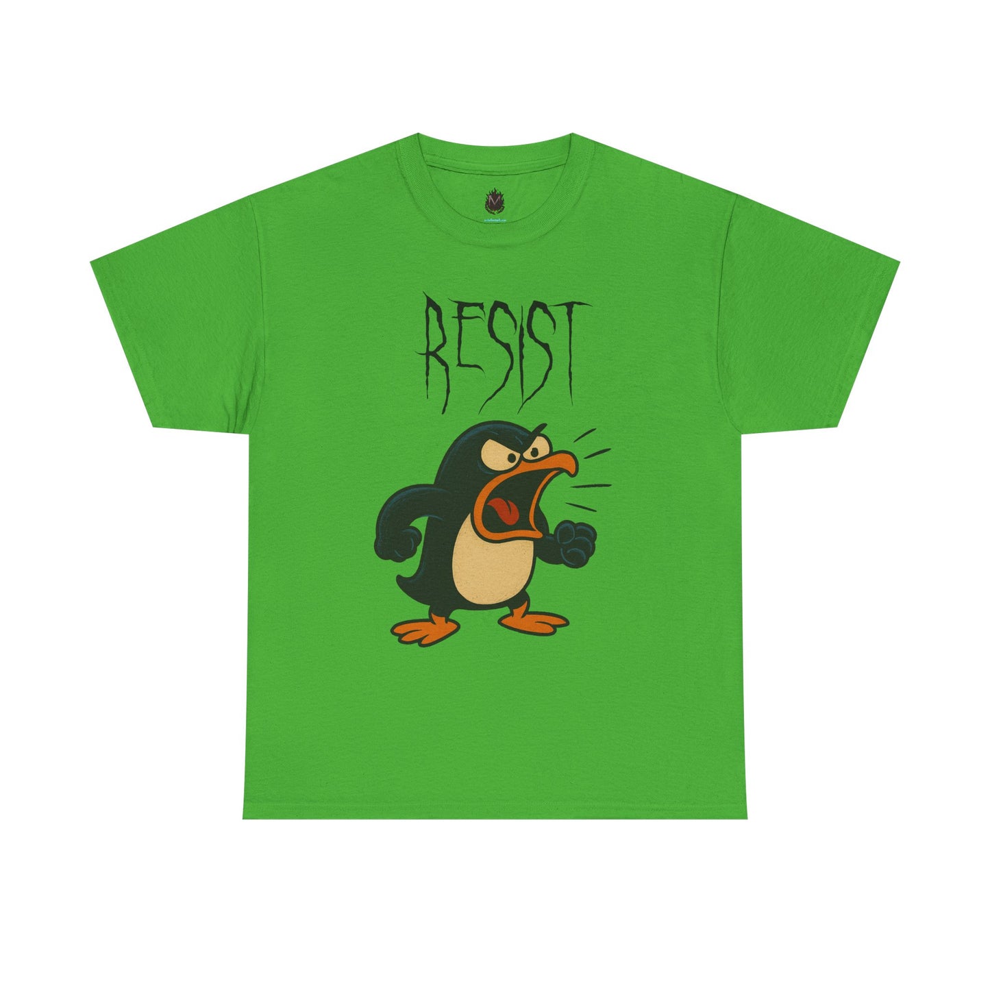 Resist Penguin Unisex Heavy Cotton Tee | Protest Shirt, Gift for Activists,