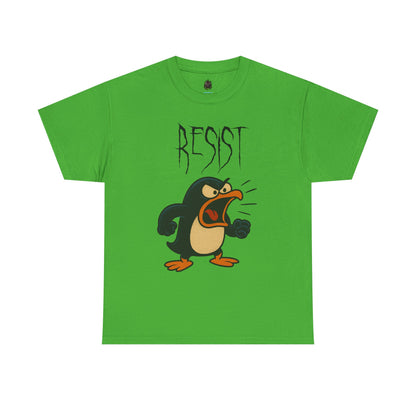 Resist Penguin Unisex Heavy Cotton Tee | Protest Shirt, Gift for Activists,
