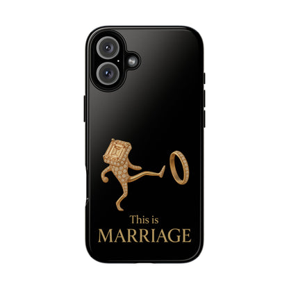 Phone Case - ‘This is Marriage’ Gold Ring Cartoon Design