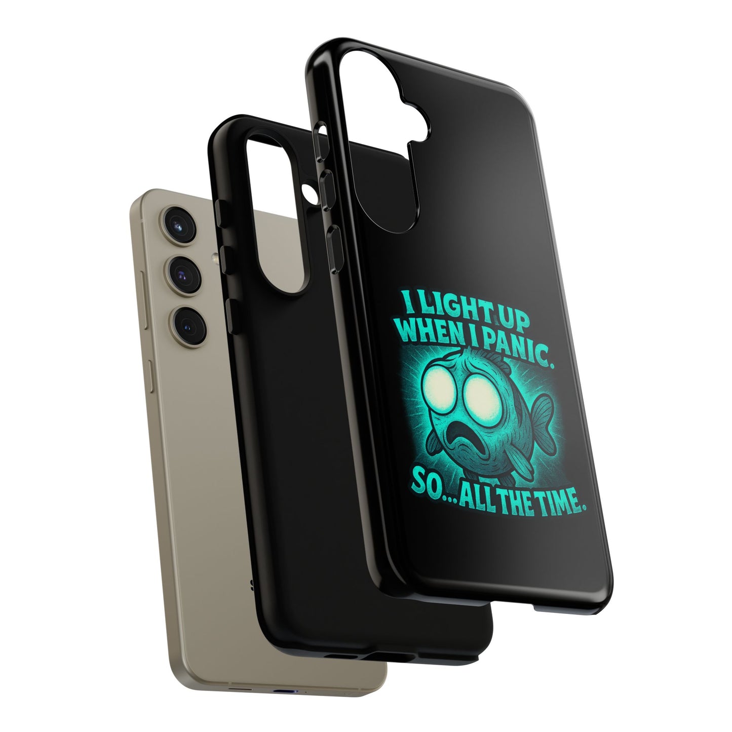 Phone Case — "I Light Up When I Panic" Glow Fish Anxiety Phone Case
