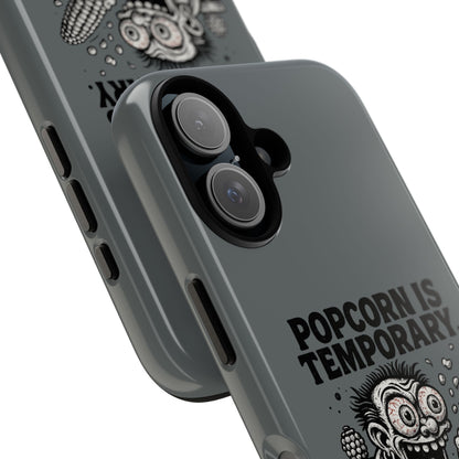 Phone Case — "Popcorn Is Temporary, Corn Is Eternal" Retro Zombie Corn Design