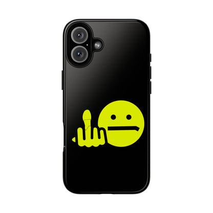 Phone Case — Neon Middle Finger Emoji Graphic