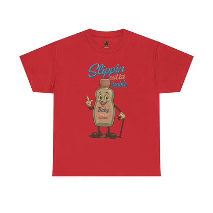 Slippin' Outta Trouble – Funny Baby Oil Cartoon T-Shirt