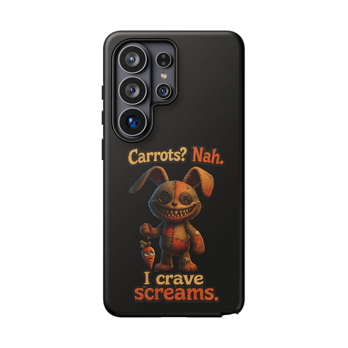 Phone Case — Creepy Bunny "Carrots? Nah. I crave screams." Halloween Horror Design