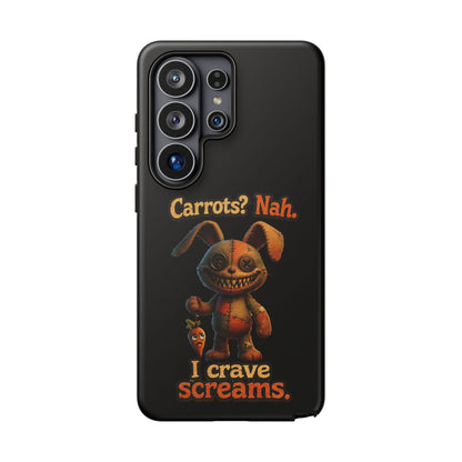 Phone Case — Creepy Bunny "Carrots? Nah. I crave screams." Halloween Horror Design