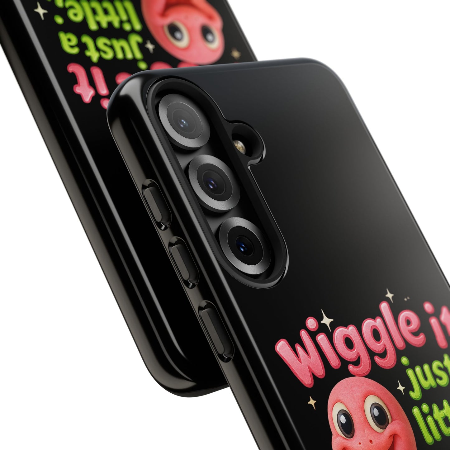 Wiggle It Worm Phone Case — Cute Pink & Green Cartoon iPhone Cover