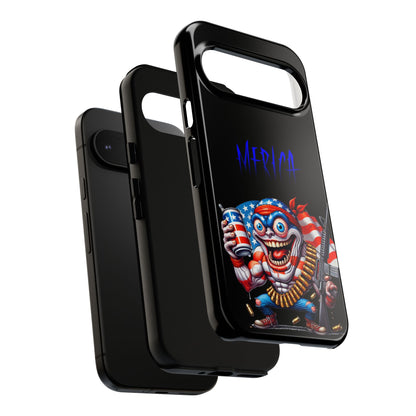 Phone Case — Patriotic 'Merica Clown with Flag, Beer & Rifle