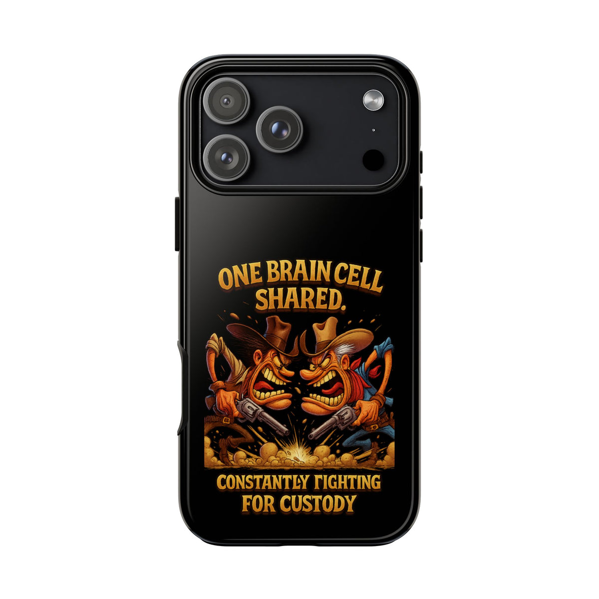 Phone Case — 'One Braincell Shared, Constantly Fighting for Custody' Funny Rivalry Cartoon