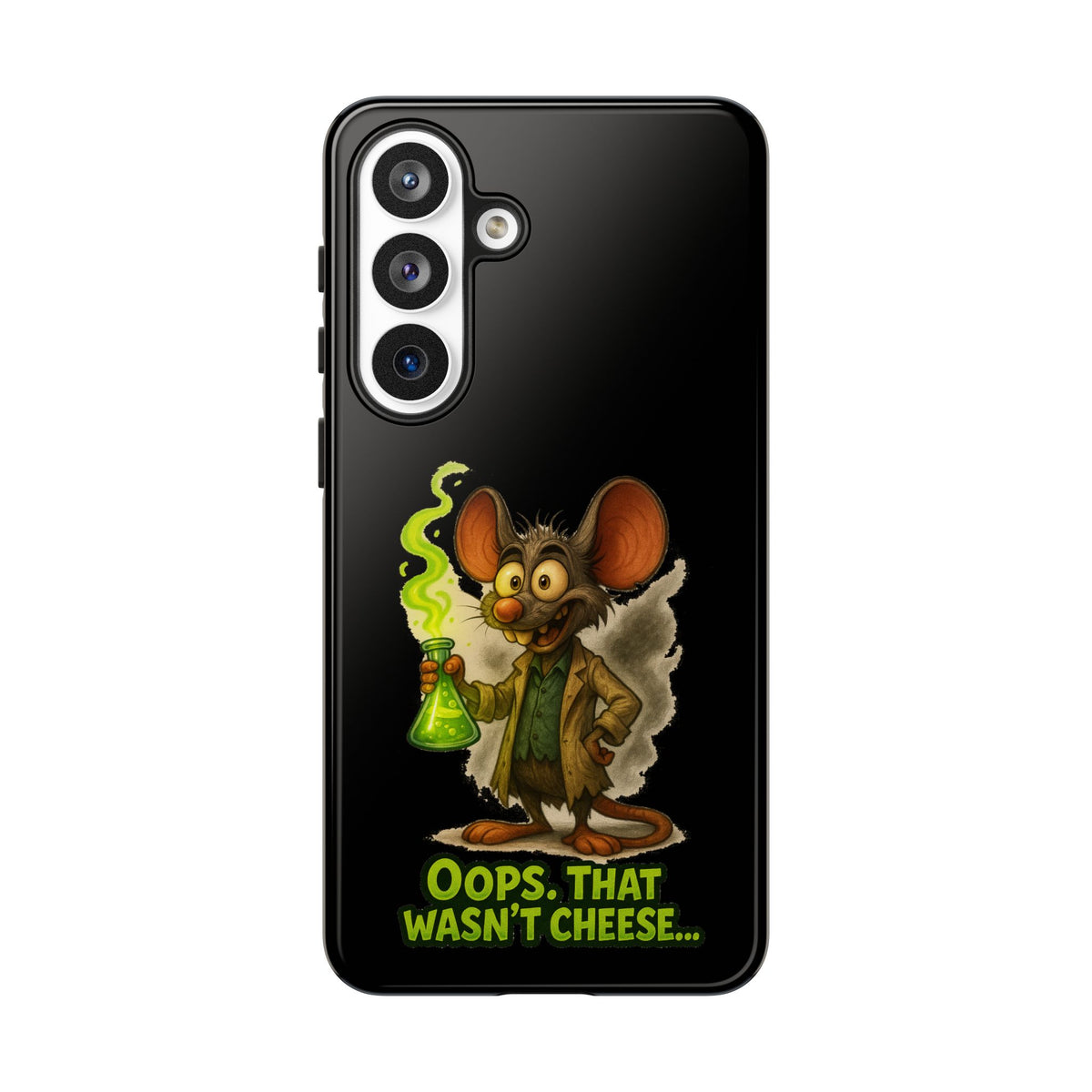 Phone Case — Funny Cartoon Rat "Oops That Wasn't Cheese" Protective Cover