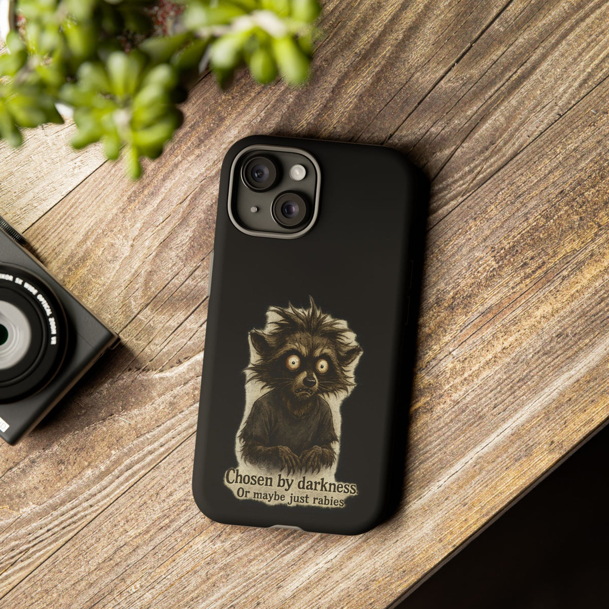 Phone Case — "Chosen by Darkness (Or Maybe Just Rabies)" Cute Creepy Lemur Design