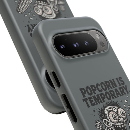 Phone Case — "Popcorn Is Temporary, Corn Is Eternal" Retro Zombie Corn Design