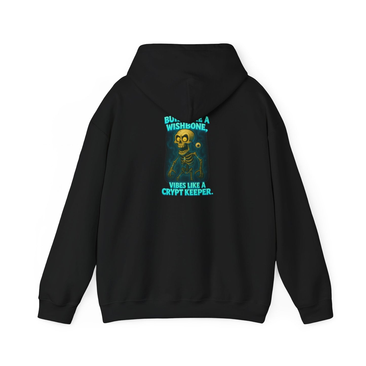 Skull Vintage Graphic Hoodie — "Built Like A Wishbone" Creepy Cute Pullover