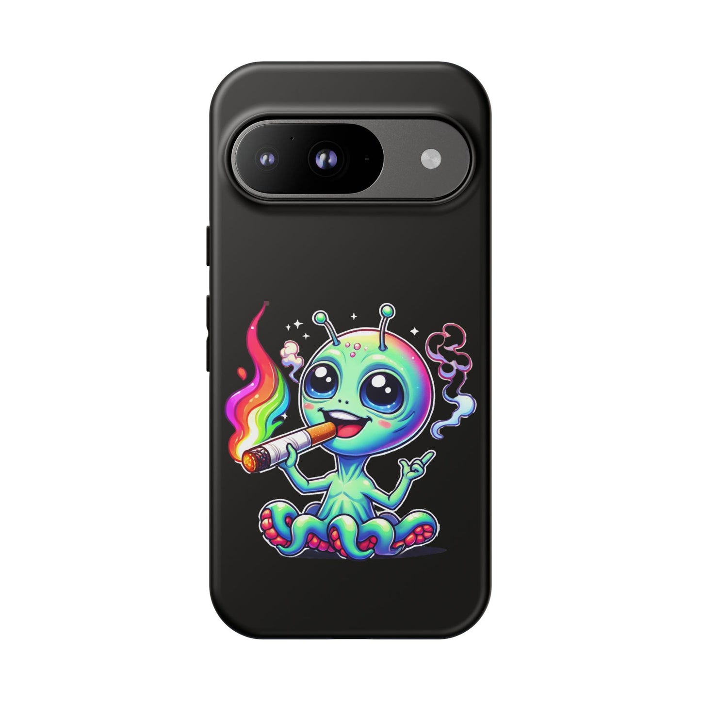 Alien Smoking Rainbow Joint Phone Case — Cute Psychedelic Cannabis iPhone Cover