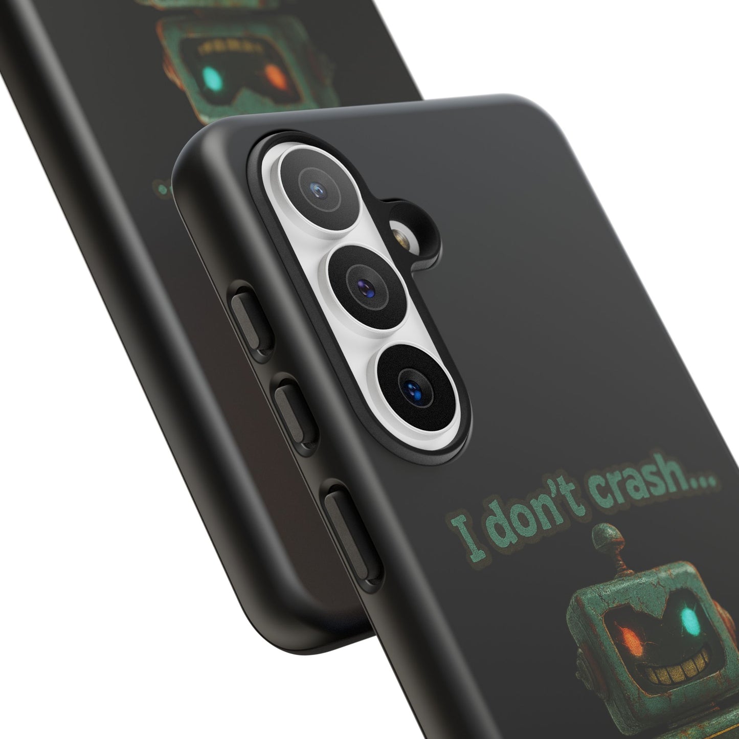 Phone Case — "I Don't Crash... I Recalibrate" Retro Robot Protective Cover