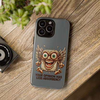 Phone Case — Funny Vintage Winged Toaster Design (“Your Opinion Has Less Absorbency”)