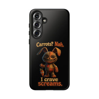 Phone Case — Creepy Bunny "Carrots? Nah. I crave screams." Halloween Horror Design