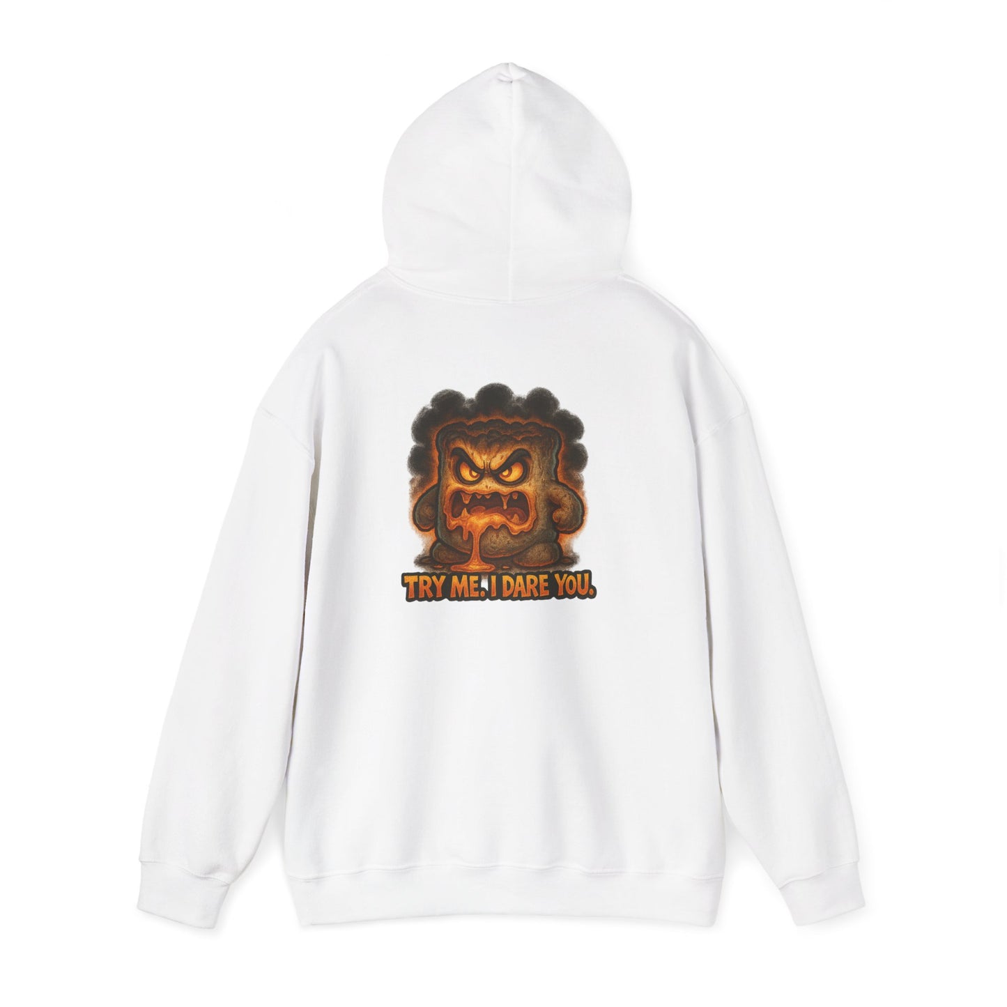 Angry Marshmallow Hoodie - "Try Me I Dare You" Graphic Hooded Sweatshirt